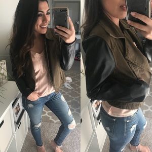Jackets & Coats - Olive Green & Black Jacket Jackets & Coats - Olive Green & Black Jacket